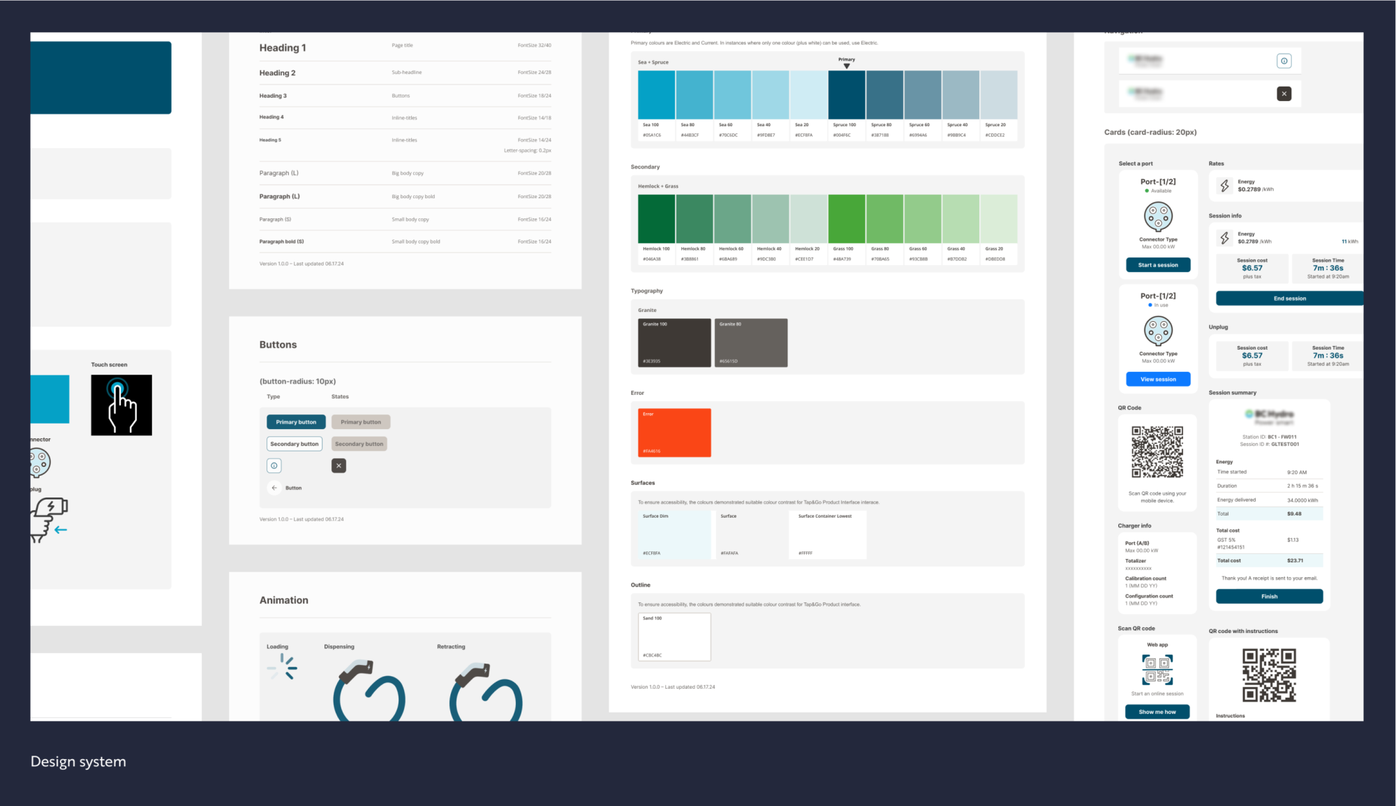 preview of the Tap&Go design system