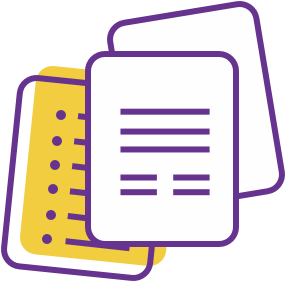 A series of papers being arranged for an inclusivity and accessibility audit. 