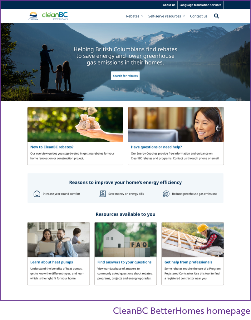 bc better home homepage screenshot